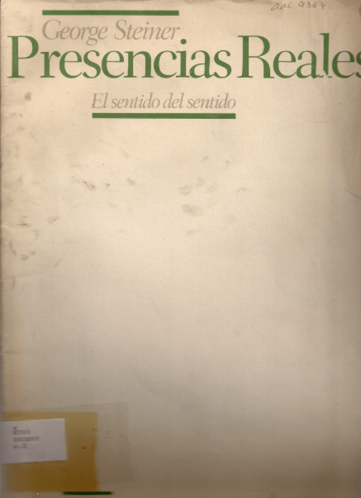 Presencias reales. El sentido del sentido